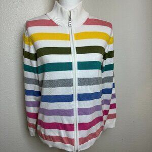 Peter Hahn Sweater Zipper Cotton Sz L